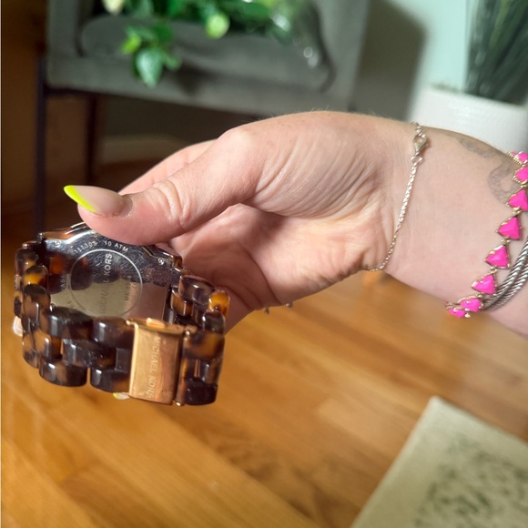 Michael Kors Brown Tortoise Watch with Gold Accents - Picture 3 of 3